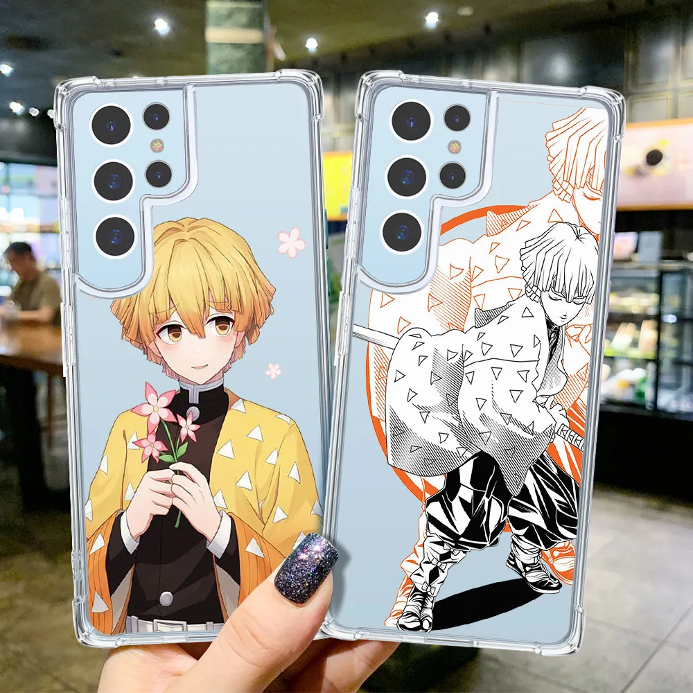 

Clear Shockproof for Samsung Galaxy S20 S21FE Plus Case for Samsung Note 9 8 20 10 S22 S8 S9 S10 Ultra Lite Demon Slayer Cover