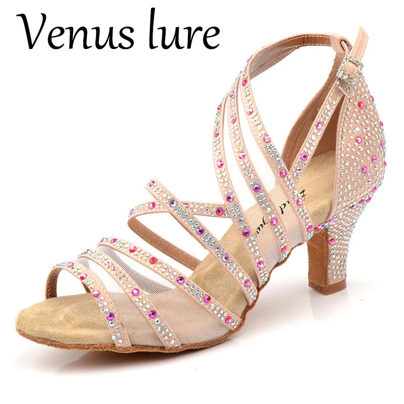 

Сандалии Venus с блестящими камнями, на среднем каблуке, 6,3 см