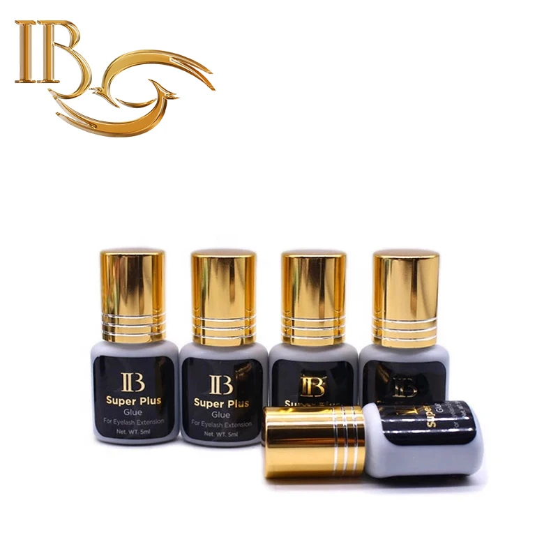 10 Bottles IB Super Plus Glue For Eyelash Extensions Gold Hat Korea Lasting Dry Fast Lash Glue 1-2s Long Lasting Eyelash Mascara