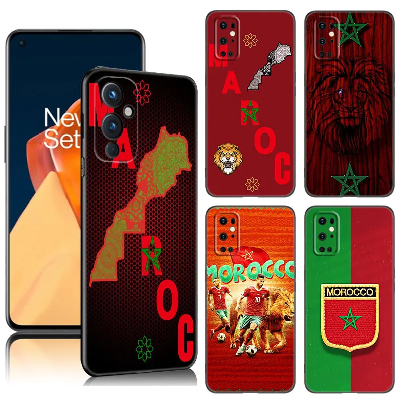 Марокканский флаг для OnePlus 9 10 ACE 2V Pro 9RT 10T 10R 11R Nord CE 2 3 Lite N10 N20 N30 Черный силиконовый