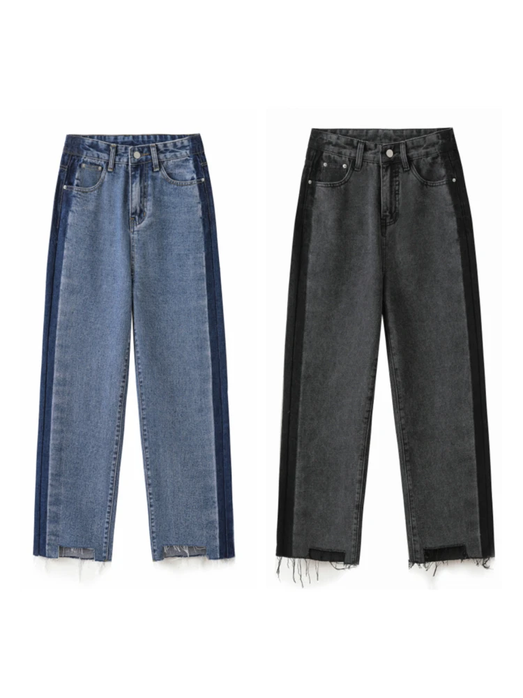 

Женские прямые джинсы с завышенной талией и градиентом, летние новые повседневные Модные нестандартные джинсовые брюки до щиколотки для женщин