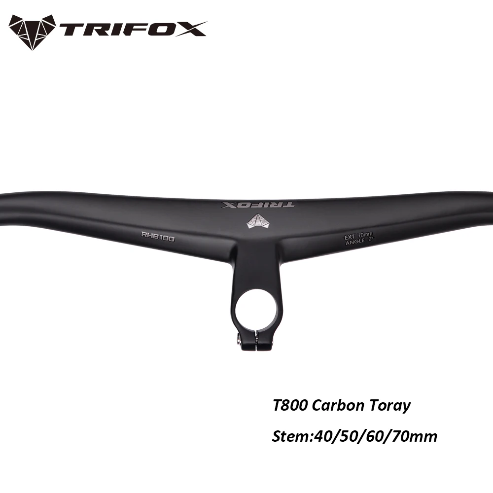 Руль TRIFOX Carbon MTB 2 градуса UD матовый встроенный XC Горный с выносом 40/50/60/70 мм
