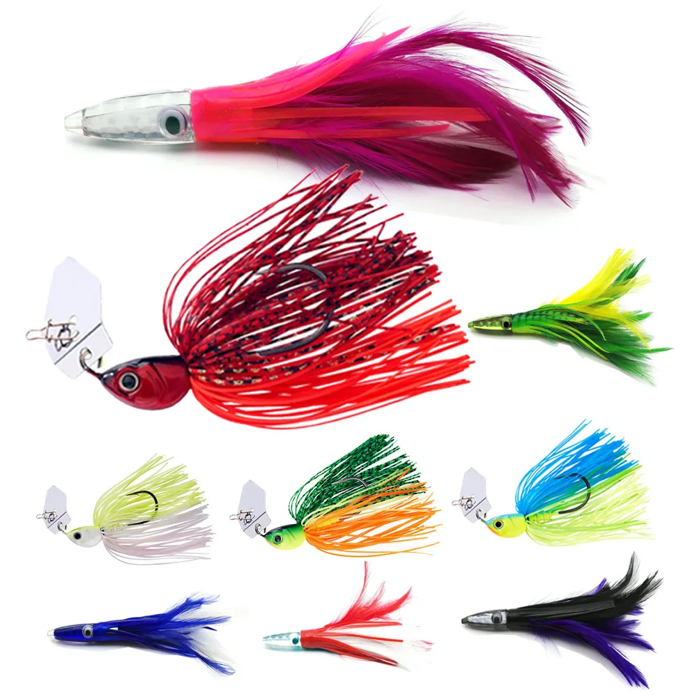 High quality brass metal trolling fishing lure with nylon hair game fishing tackle factory wholesale islander lures