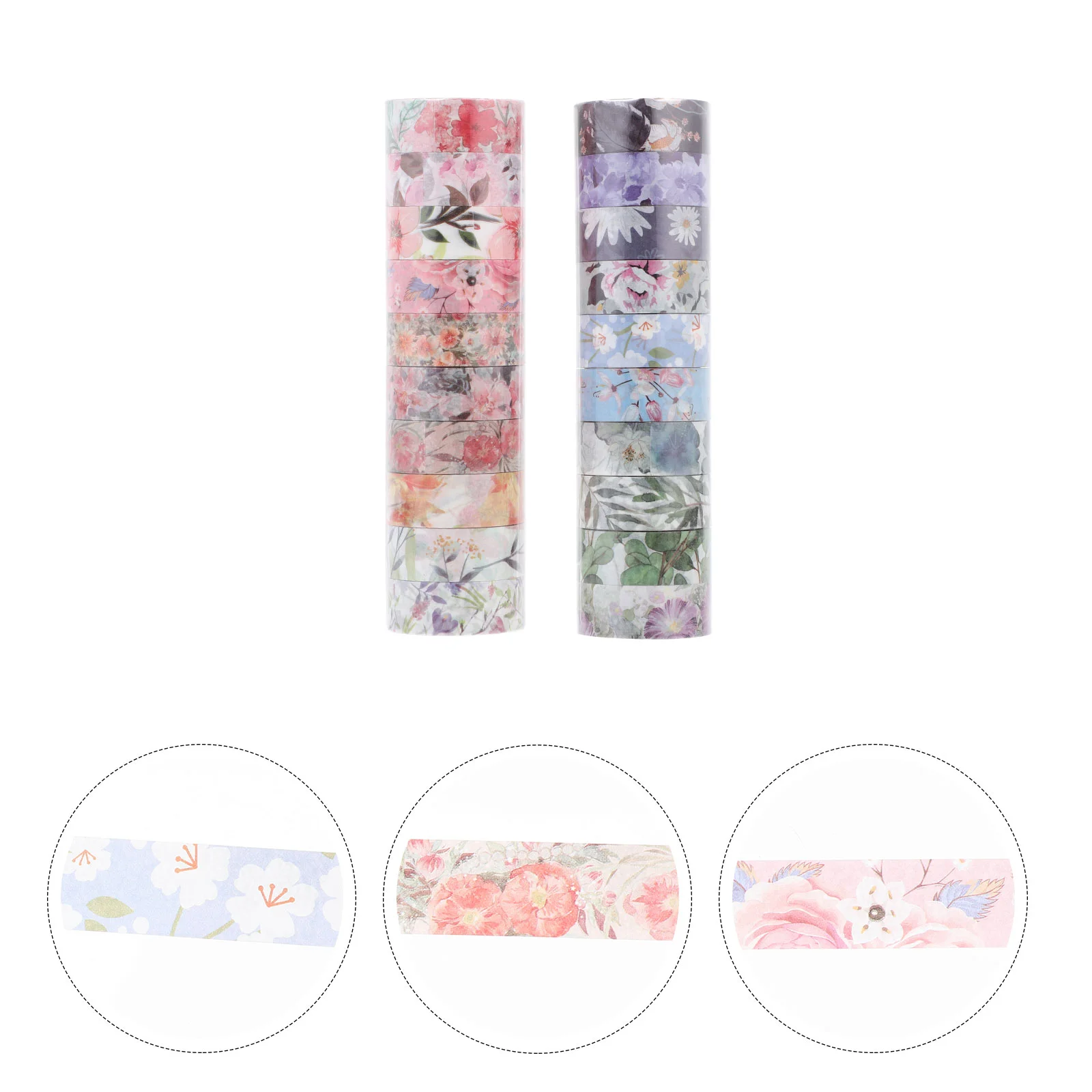 

20pcs Hand Painting Floral Pattern Washi Paper Tapes Decorative Tapes Book Decor