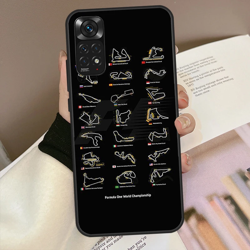 Формула 1 F1 чехол гоночного контура для Xiaomi Redmi Note 11 10 9 8 7 Pro 10S 9S 8T 9A 9C 9T мягкий