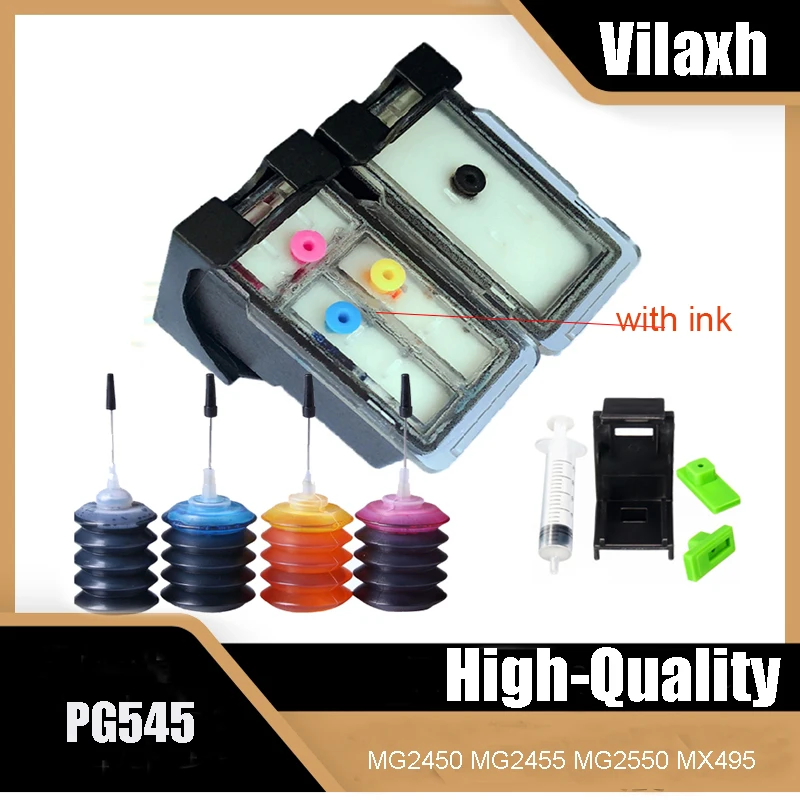 

Vilaxh PG-545 CL-546 545xl 546xl refill Ink Cartridge Replacement For Canon PG545 CL546 Pixma IP2850 MG2450 MG2455 MG2550 MX495