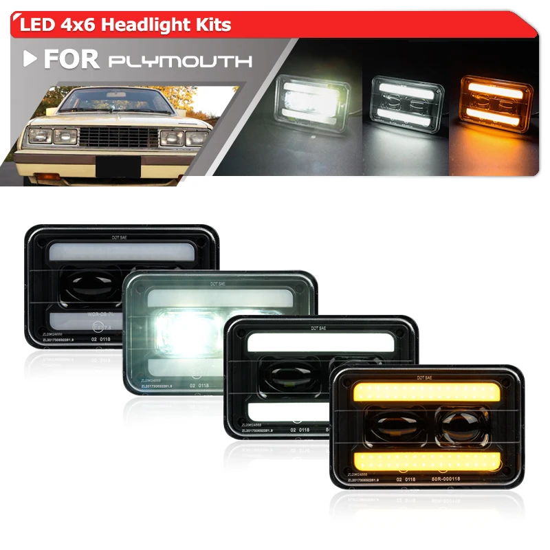 

Фары с герметичным светом для Plymouth Sapporo Caravelle Gran Fury Voyager H4651 H4656 4x6 дюймов