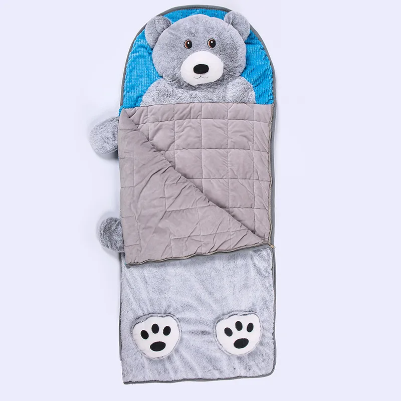 Winter warm Toddler polar bear Sleeping Bag 130*55cm Toddler Nap Mat Children's anti kicking quilt  sleepovers