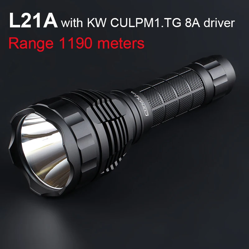 

Most Powerful Led Flashlight Convoy L21A with KW CULPM1.TG 8A Driver 21700 Torch 1190 Meters Range Camping Hunting Flash Light