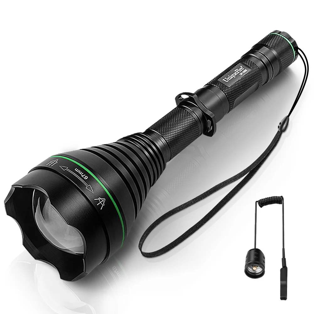

UniqueFire 1508 Lantern T67 Led Bulb Flashlight White Light with 5 Modes Zoomable Torch+Rat Tai Hunting Lamp Outdoor Camping