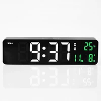 digital led alarm clock wall home decoration bedroom table desk clock with temperature thermometercalendar
