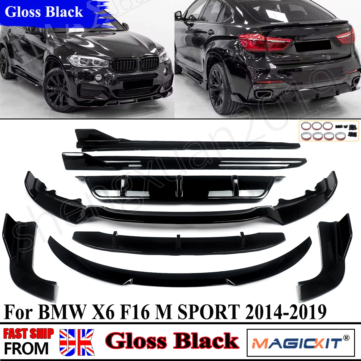 

Для BMW X6 F16 F86 X6M 2014-2019 M эффективный стиль Areo Body Kit Gloss BLK