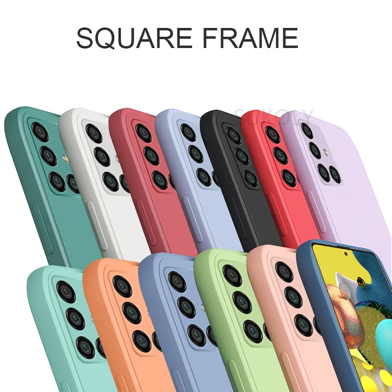 Case For Samsung S20 S21 FE A51 A71 A21S A32 Liquid Silicone Soft Cover For A50 A70 S20 S10 S9 S8 S21 S22 Ultra A52 A72 A53 5G