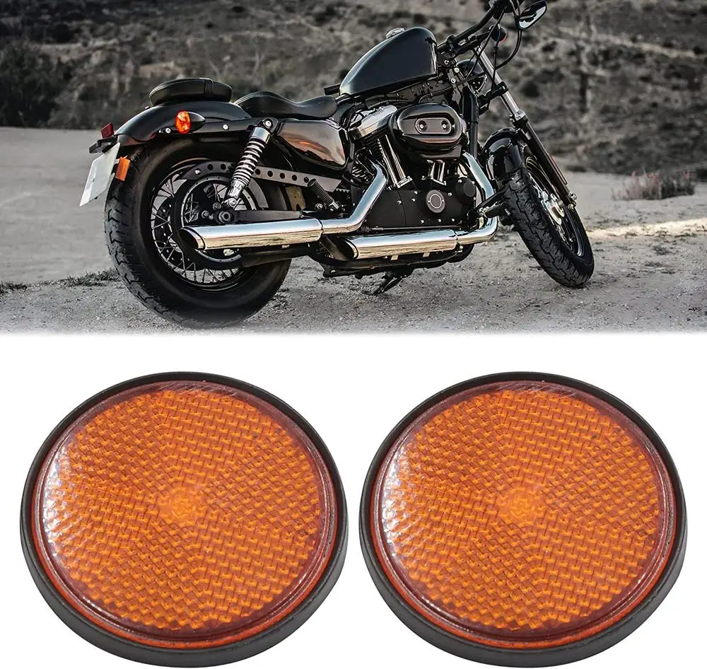 

Universal Motorcycle Reflector Scooter Atv Rear Mudguard Left Right Round Reflective Plate Decorative Safety Warning Board