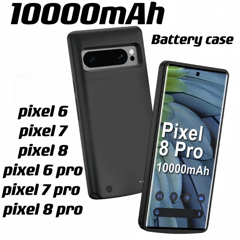 

Pixel 7 Pixel 8 10000mAh Battery Charger Case For Google Pixel 6 7 8P Portable Power Bank Charging Cover Capa externa bateria