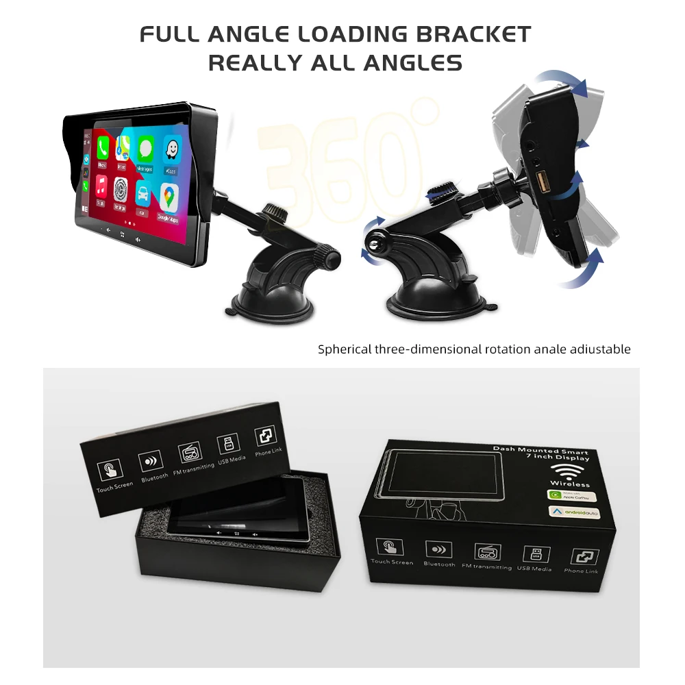 $94.57 Portable Car Radio Wireless Carplay Android Auto 7inch Touch Screen FM Radio No Installation Stereo Receiver 1din 2din Car Radio