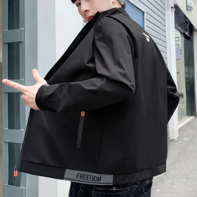 Новая мужская весенне-осенняя тонкая куртка повседневная подростковая модная