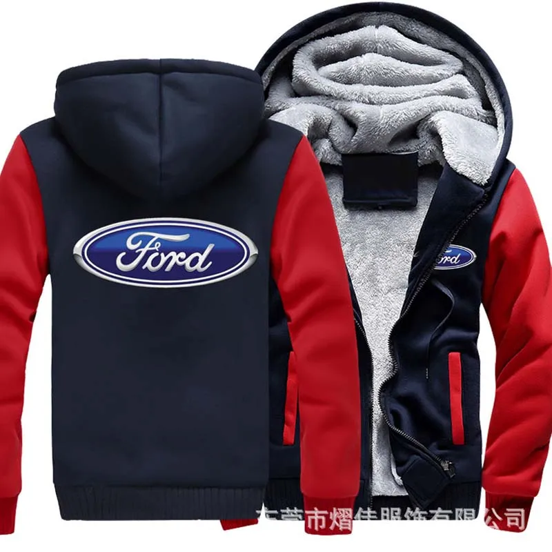 

Зимняя куртка с логотипом FORD, мужские хлопковые теплые толстовки, Повседневная Толстовка, мужские плотные пальто, свитшот, толстовка, разме...