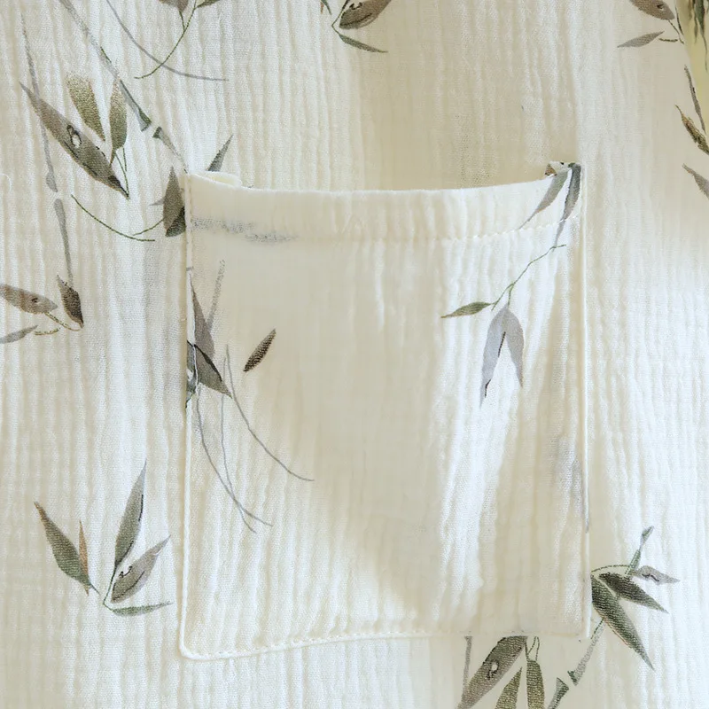 Одежда для сна из хлопчатобумажной ткани с бамбуковым принтом банные халаты