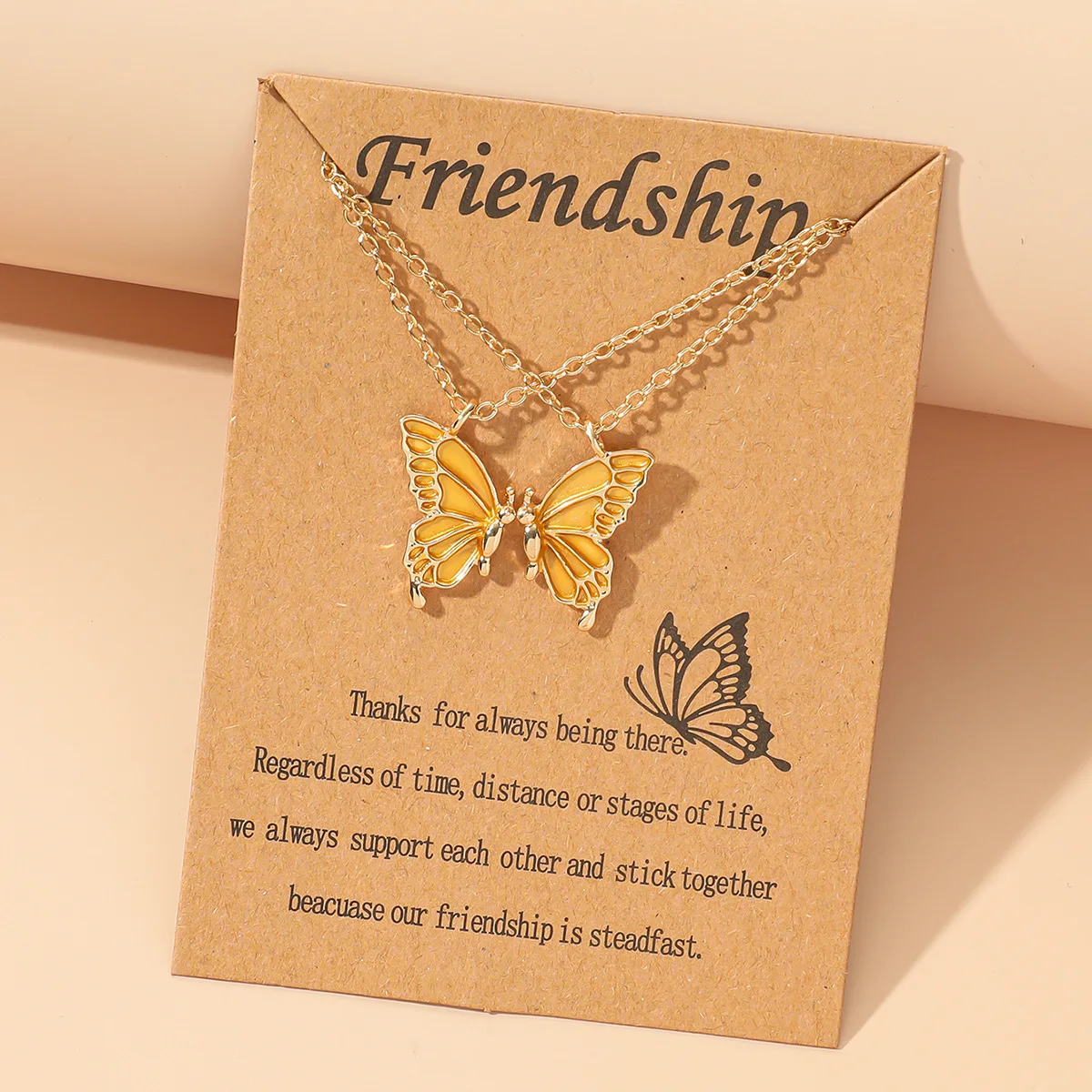 

Butterfly pattern necklace for friendship or couple lover's best wish gift for women envio gratis jewelry sets