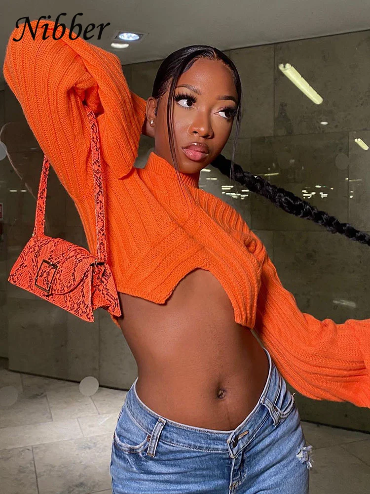 Осенние однотонные пуловеры Nibber одежда для женщин о-образный вырез средней длины