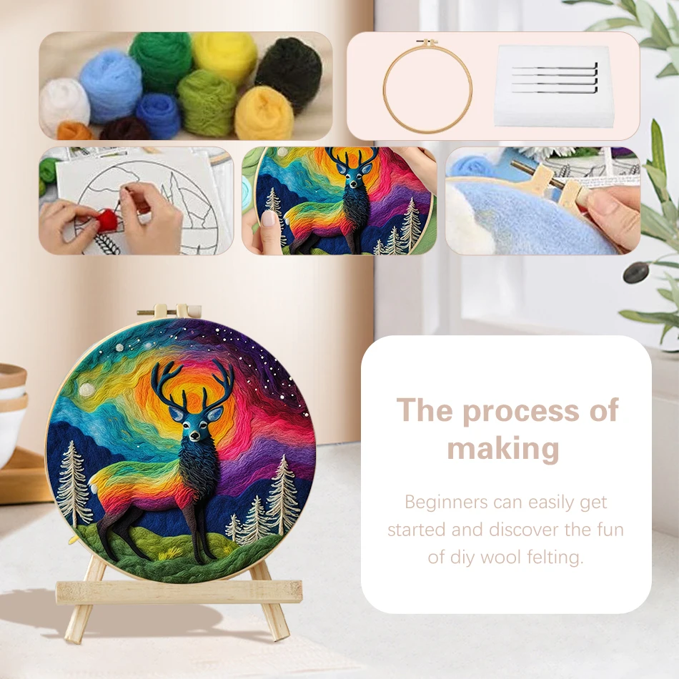 PhotoCustom Рождественский смешной набор для рисования из шерсти и фетра ручная