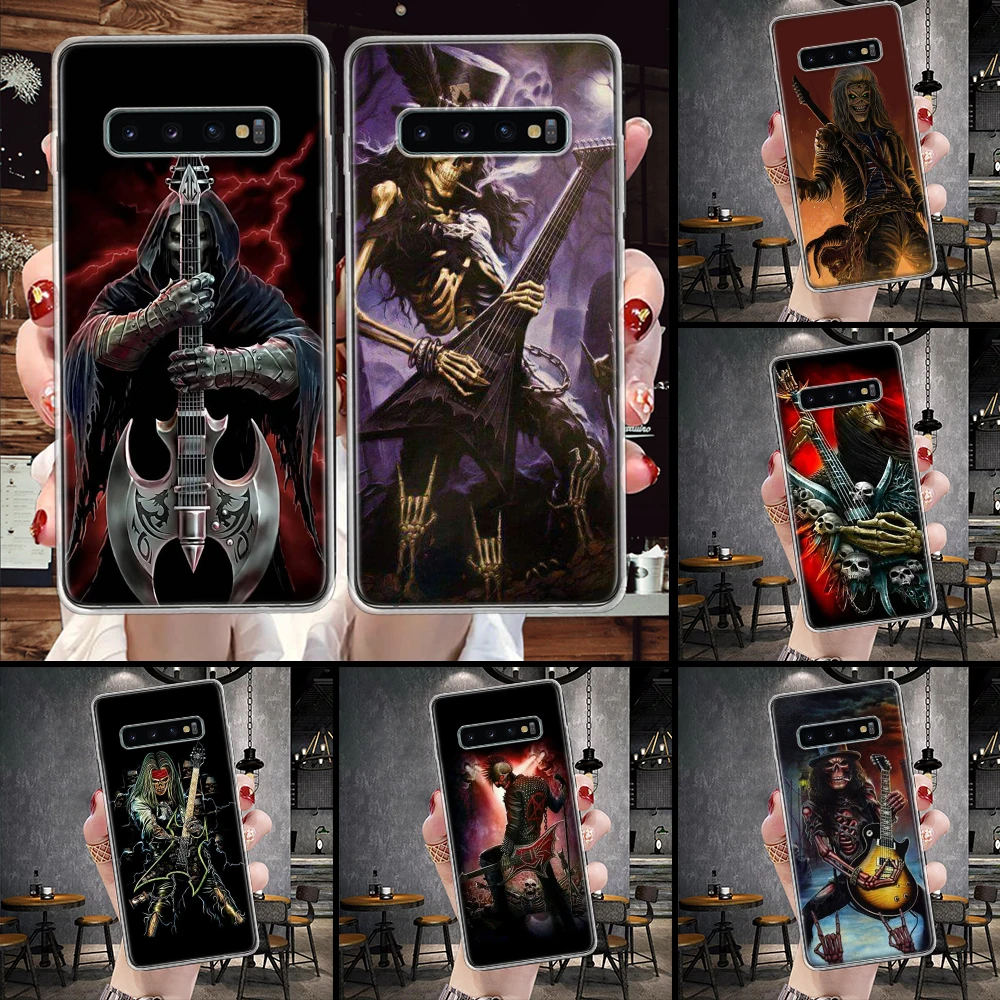 Skeleton Rock Band Phone Case For Samsung Galaxy S21 S20 FE S22 S23 Ultra S10 Plus S9 + S8 S7 Edge S10E Lite Soft Cover Shell
