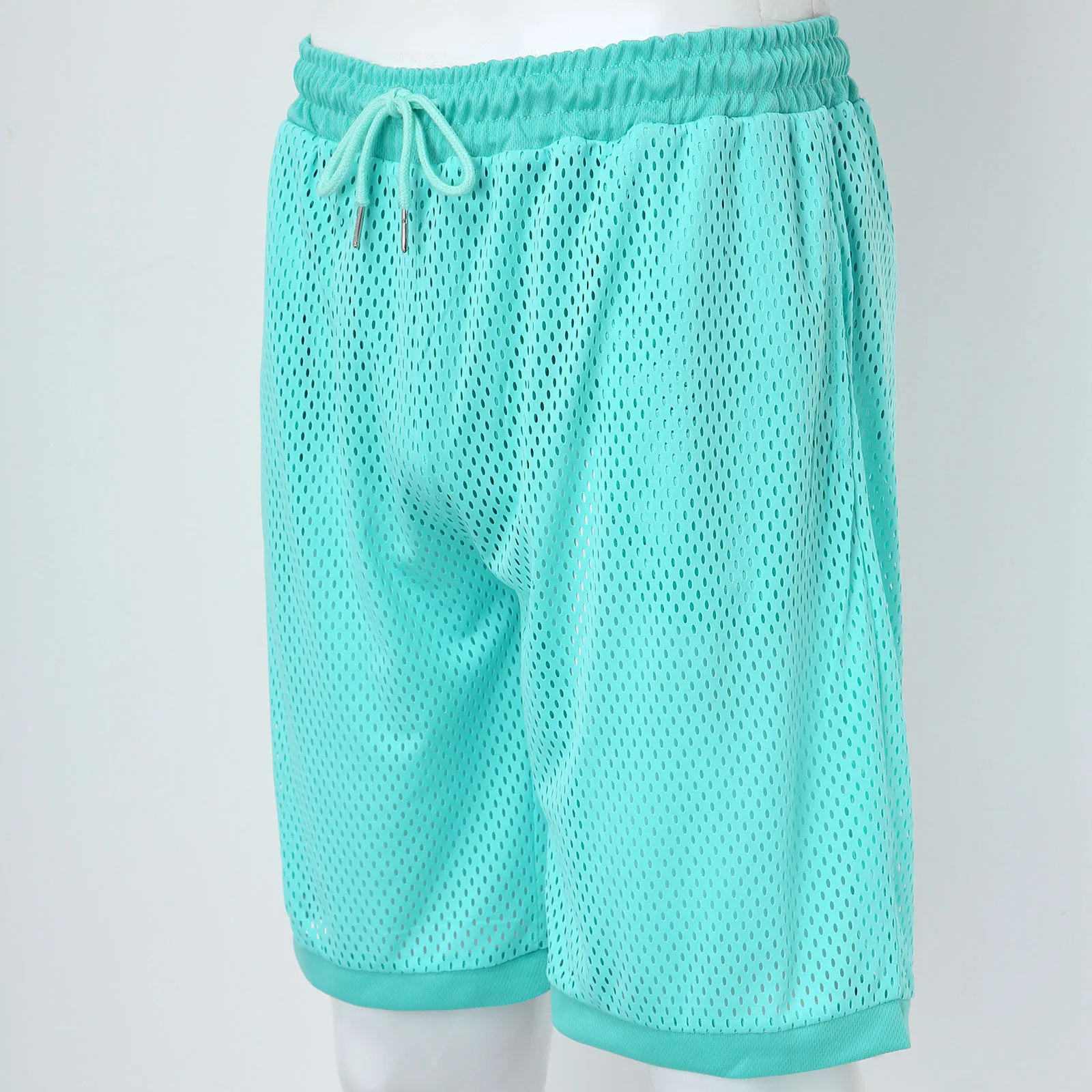 Summer Male Solid Color 2 Piece Set Deep V-Neck T Shirt Breathable Shorts Men Sets Beach Ensemble Homme Beachwear Conjuntos