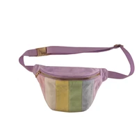 the latest casual rainbow striped polyester womens waist bag sports running special fashion personality waist bag