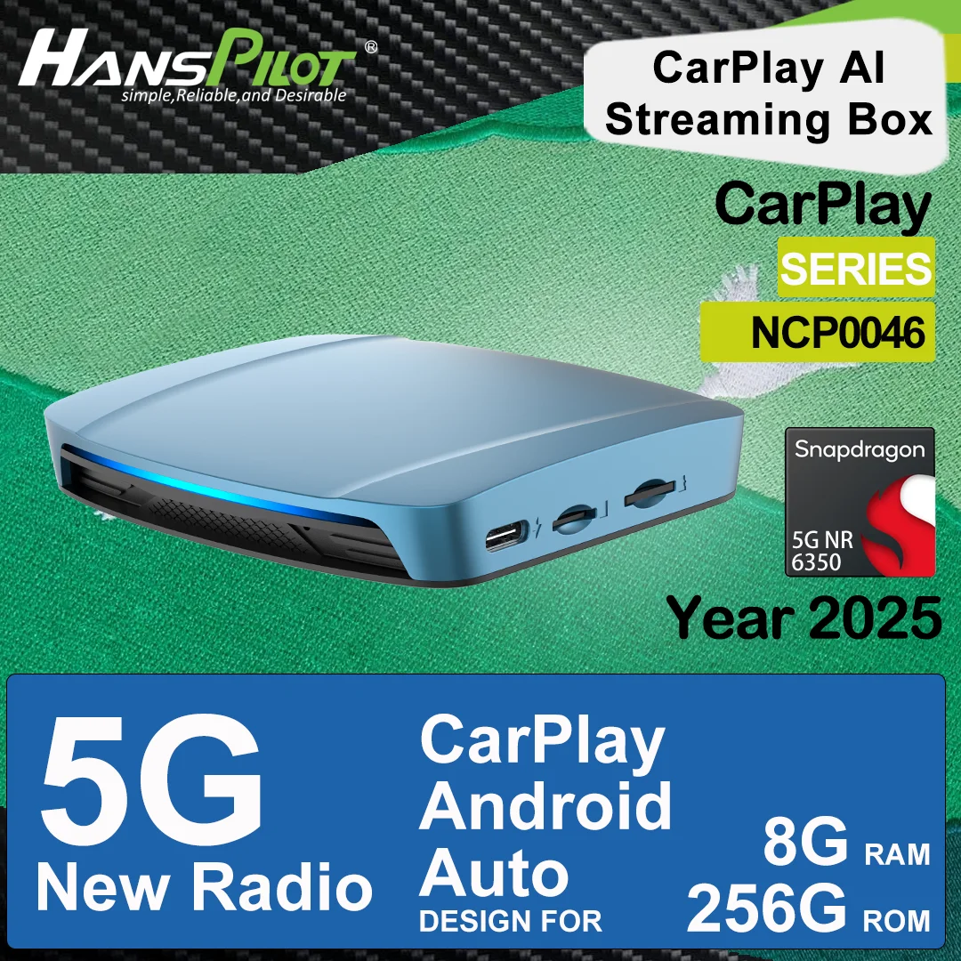 

NCP0046 HansPilot CarPlay Ai TV Box Android 15, беспроводной CarPlay, Android Auto 5G, новая коробка для потоковой передачи радио