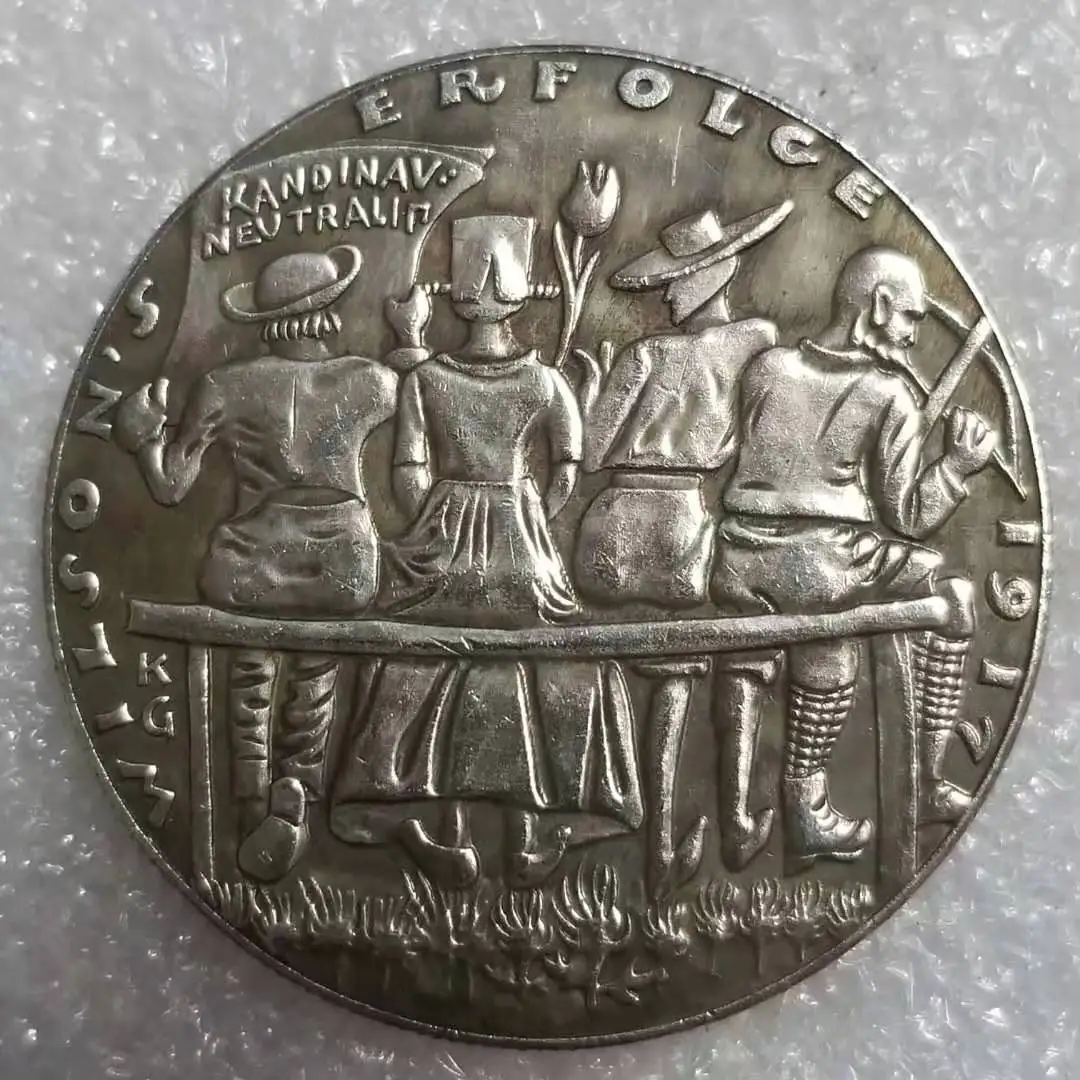 

Немецкая игра 1917, Золотая и серебряная искусственная монета, украшение для дома, волшебная монета, счастливое удачу, игрушечные монеты, рожд...