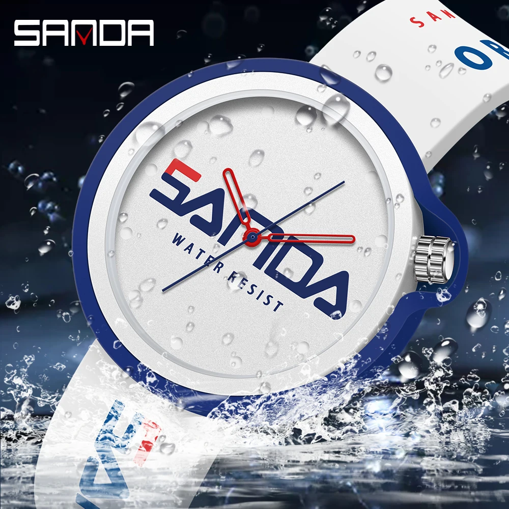 SANDA 2023 New Fashion Trend Womens Watches Watch Sport Style Silicone Strap Waterproof Women Quartz Watch Zegarek Damski 3200