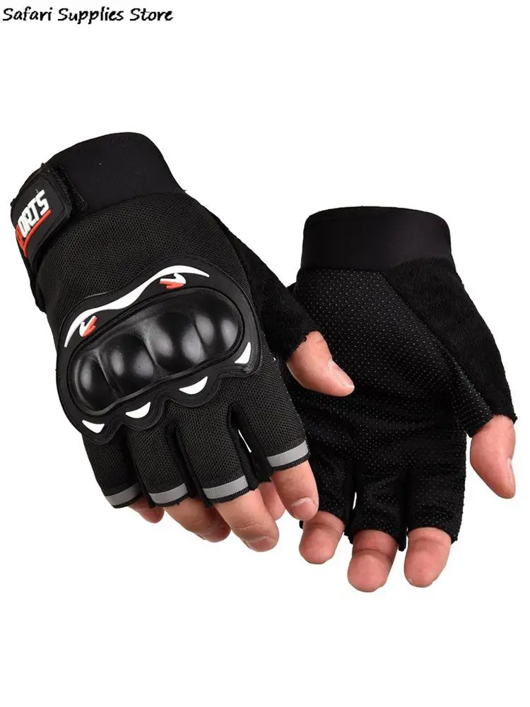 

1Pair Man Half-Finger Motorcycle Gloves Summer Racing Cross-Country Anti-Fall Breathable Shock Absorbed Gloves M/L/XL/XXL