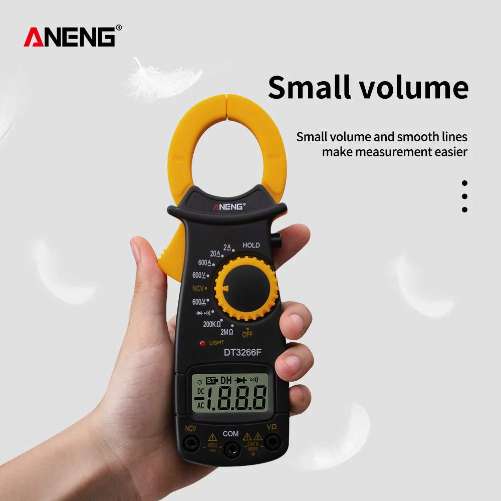 

DT3266F Digital Multimeter Ampere Electrical Clamp Meter Voltmeter Ammeter AC/DC Voltage NCV Resistance Diode Tester with Buzzer