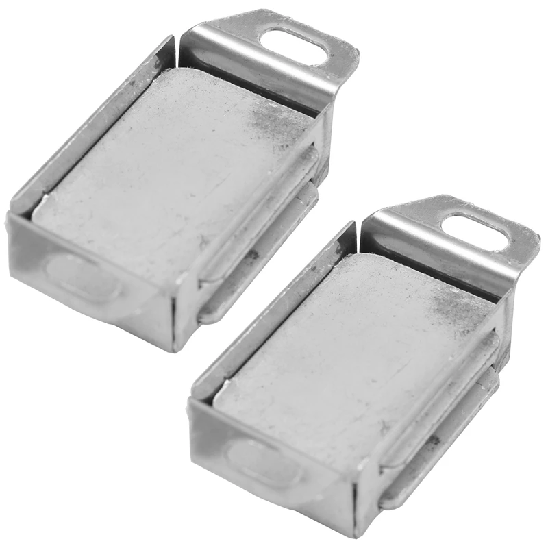 

2X Door Cabinet Cupboard Stainless Steel Magnetic Stopper Holder Silver Tone