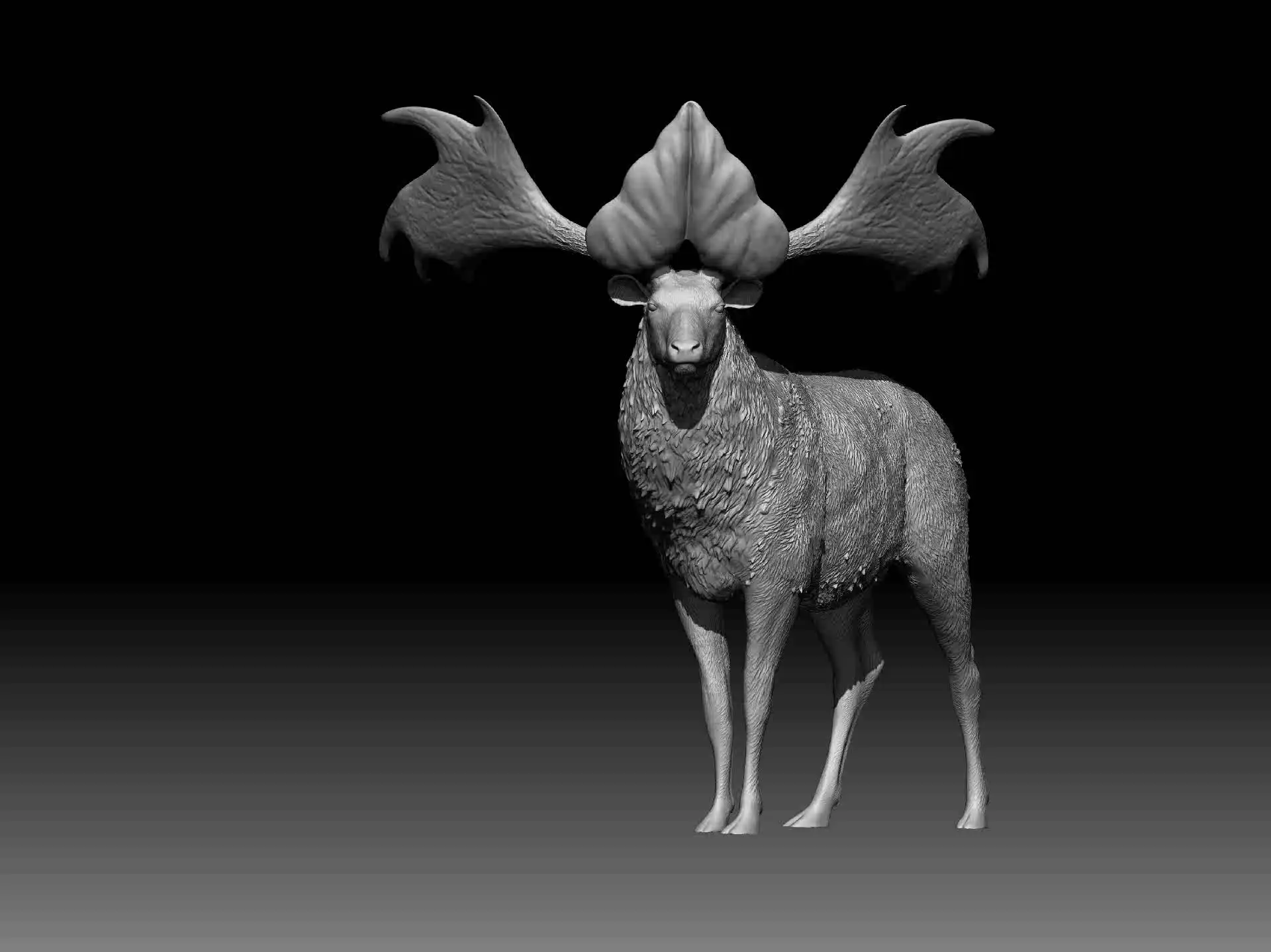 Фото Модель животного Sinomegaceros Pachyosteus Megaloceros из смолы, 3D-печать, 1/35, 6,5 см, GK, на заказ, для коллекционирования №2