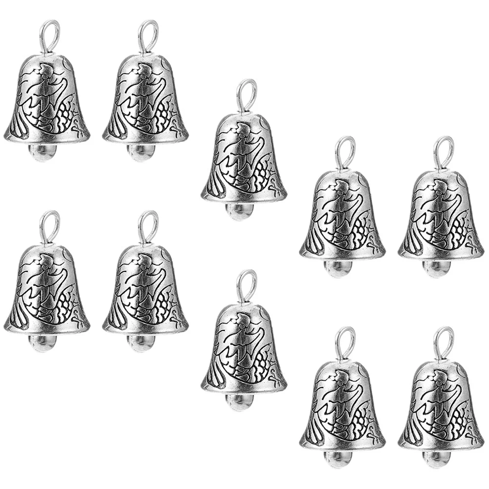 

10 Pcs Bell Pendant Xmas Decor Baby Room Home Accents Alloy Christmas Embellishments