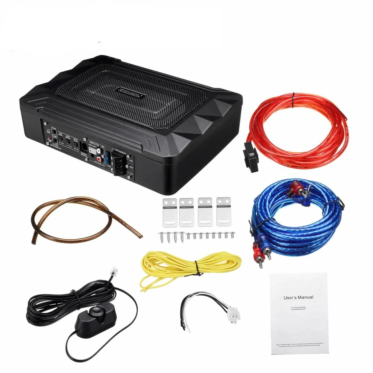 

8-дюймовый 600 Вт активный сабвуфер для автомобиля усилитель для аудиосистемы, ультратонкий сабвуфер, усилитель басов, автомобильный объемный звук, автомобильная аудиосистема 12 В