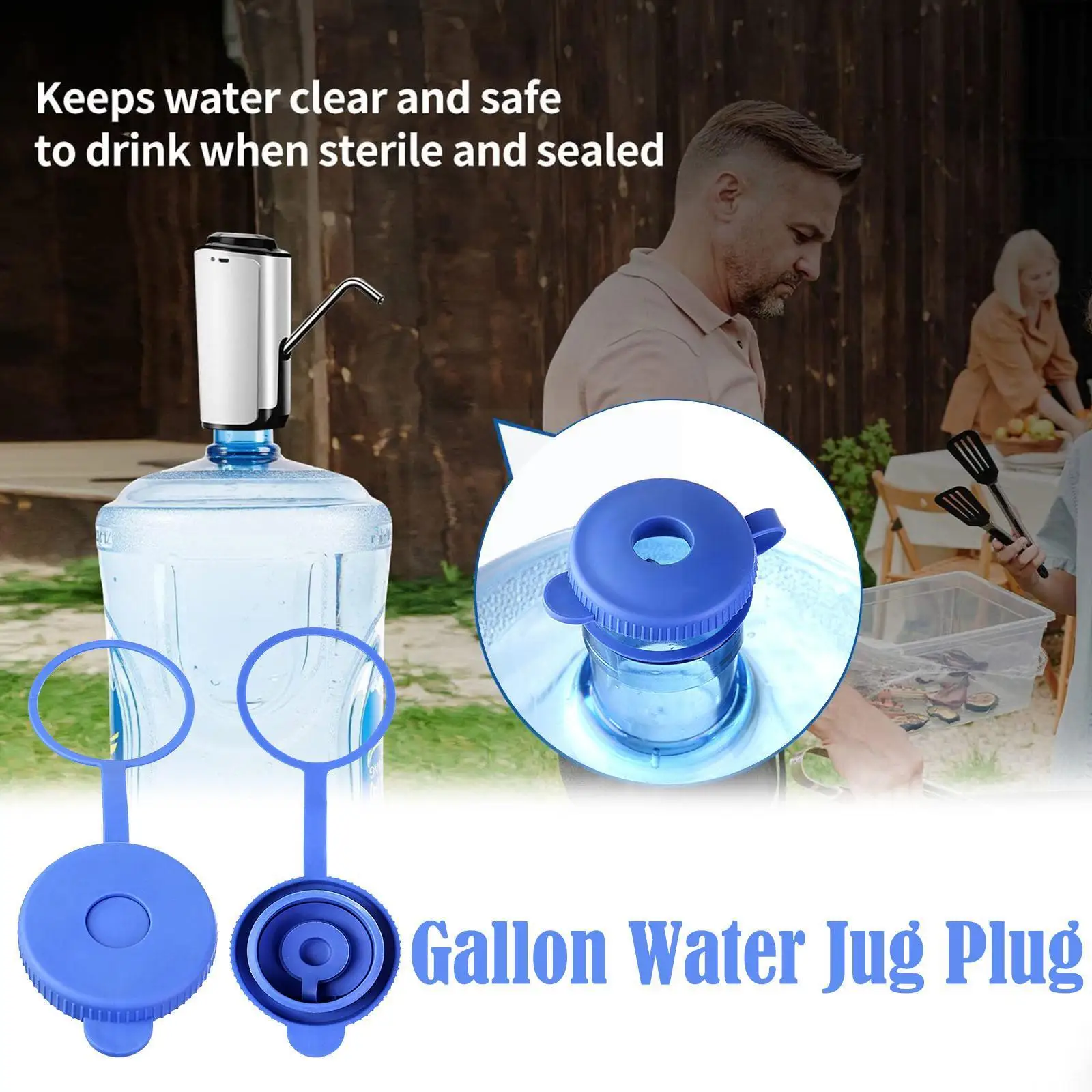 

Gallon Water Jugs Silicone Lid Stopper Reusable Anti Splash Top Lid for Drinking Bucket Non-Spill Replacement Lid Accessori N4M8