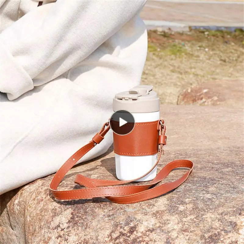 

Adjustable Shoulder Strap Cup Cover Labor Saving Resistant To Dirt Cup Sleeve Portable Kitchen Accessories Can Cooler Fashion