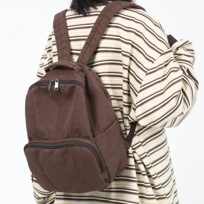 

Модный холщовый женский рюкзак, маленькая школьная сумка для девочек-подростков 2023, повседневный рюкзак, Женский студенческий японский мини-рюкзак
