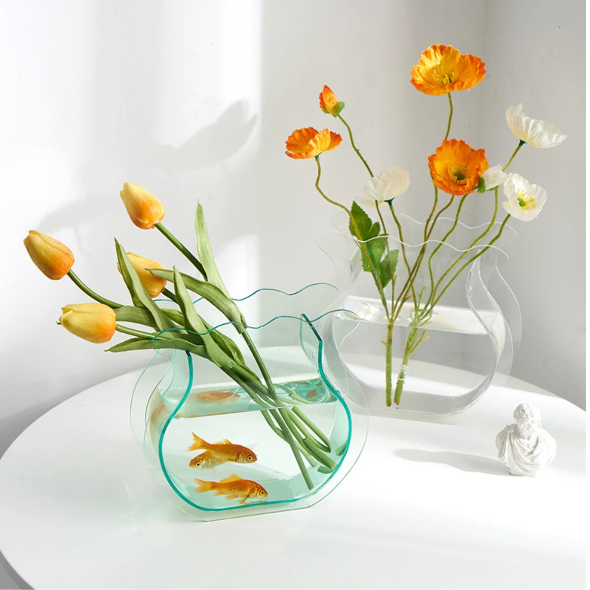 rainbow color acrylic vases floral container decorative shop design wedding party home office decoration free global shipping