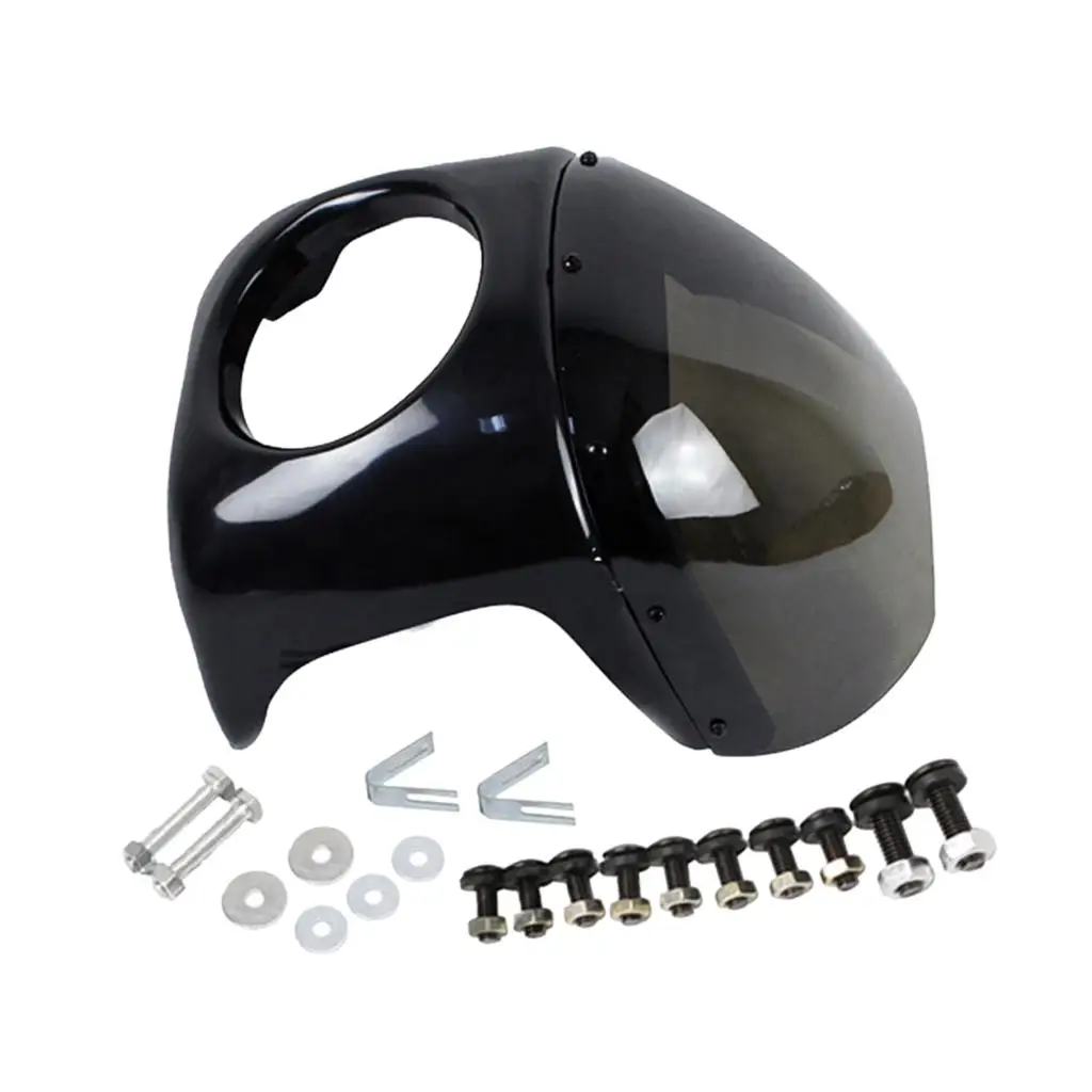 

Universal Grey 7'' -Rennfahrer Headlight Fairing Screen Windshield Cover