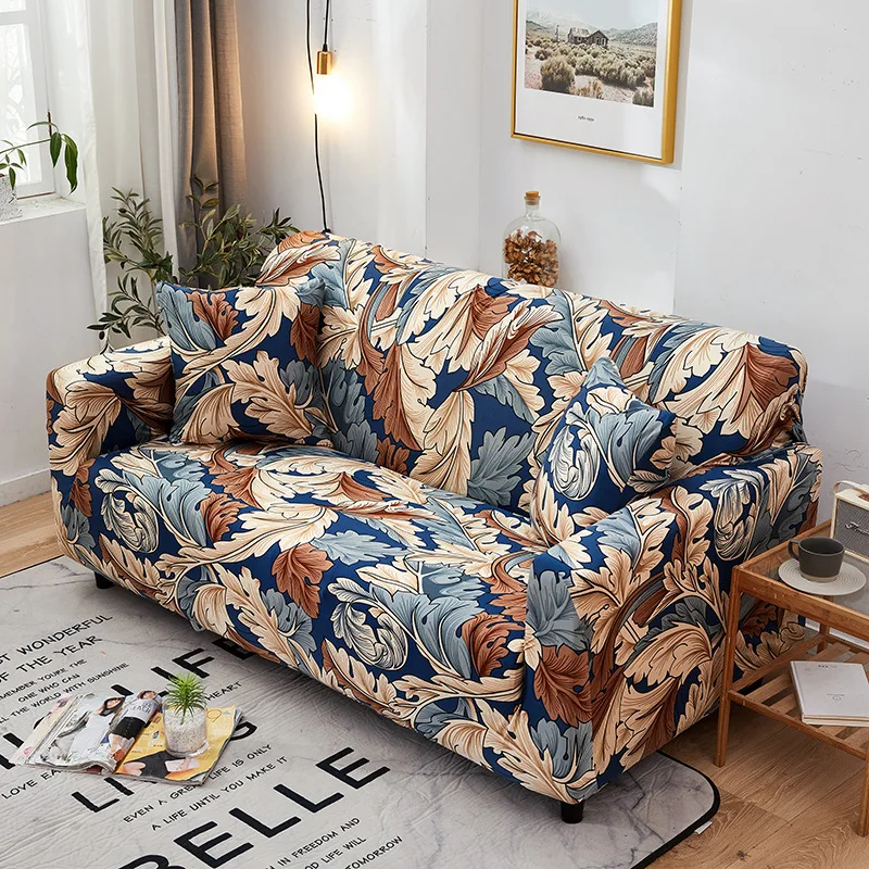 

Leaves Printed Sofa Covers for Living Room 1/2/3/4 Seater Sofa Cover L Shape Couch Cover Corner Chaise Longue Armchair Slipcover