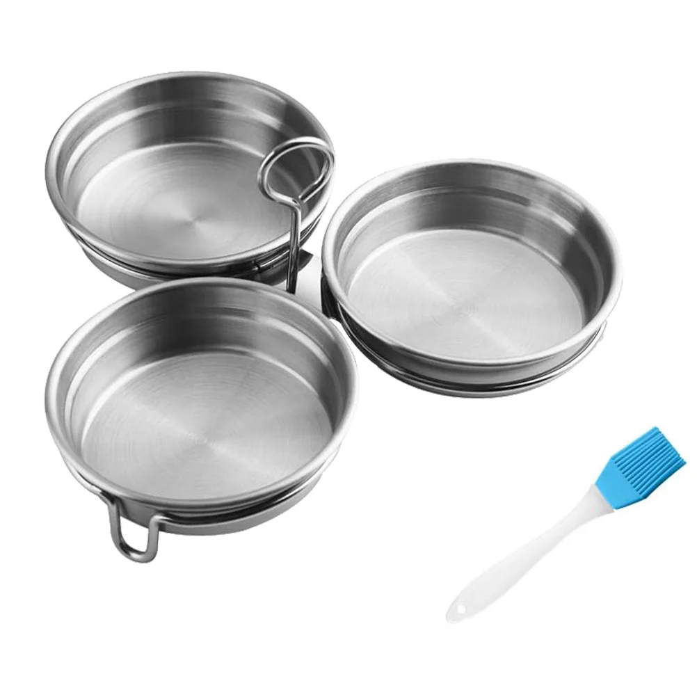 

Egg Poacher Poached Pan Cooker Maker Eggs Cup Steamed Rings Cups Boiler Stick Non Mold Frying Ring Steamer Fried Round Poaching