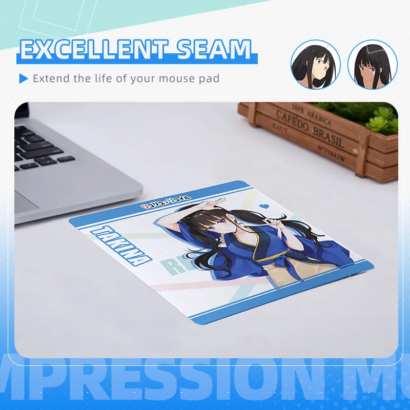 

Anime Mouse Pad Lycoris Recoil Design Mouse Mat Chisato Nishikigi Cute Character Mousepad 21x26cm