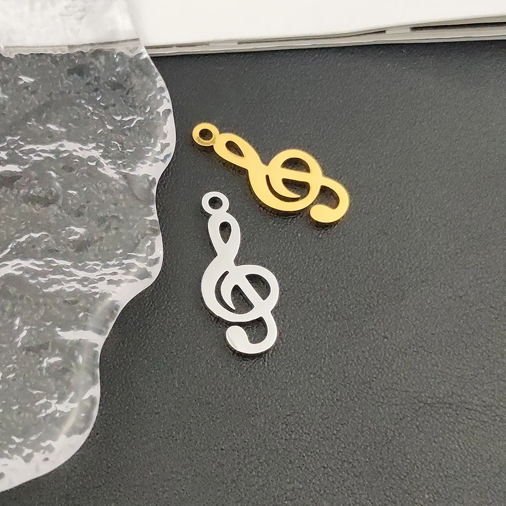 

5pcs/Lot for Men Women Charm Musical Note Pendant Stainless Steel Used for Jewelry Earring Pendant Necklace Bracelet Accessories