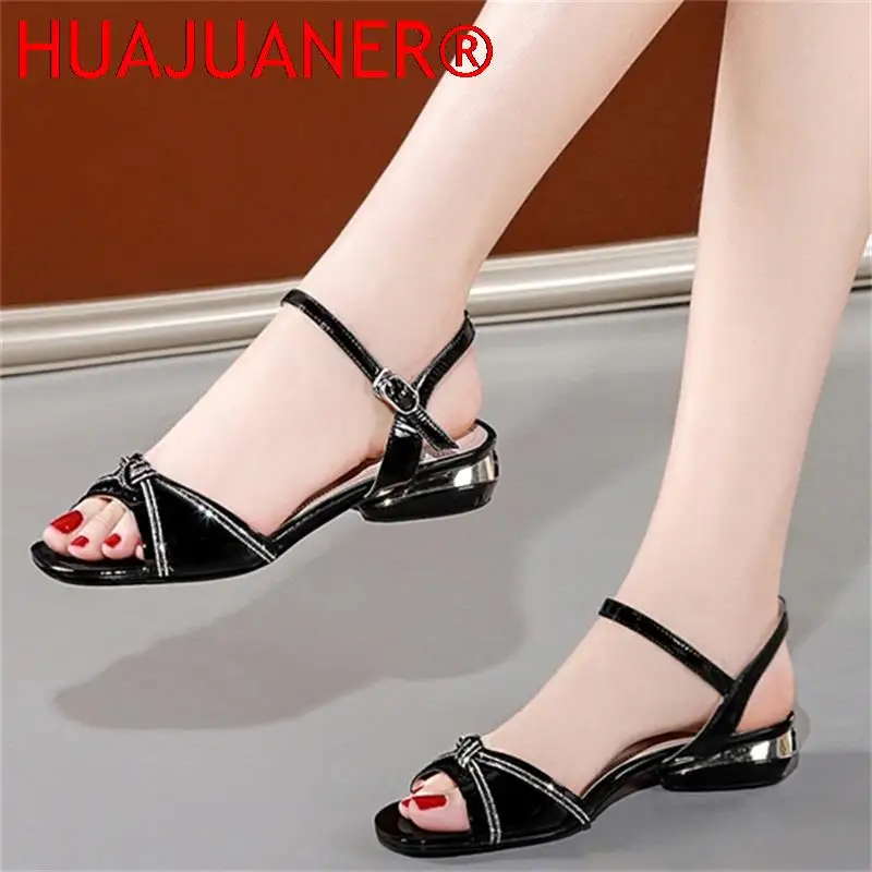 

Summer Sandals Women 2022 Black Beige Party style PU Leather Summer 3cm Heel Wedge Women's Sandals Ladies Shoes Size 35-41