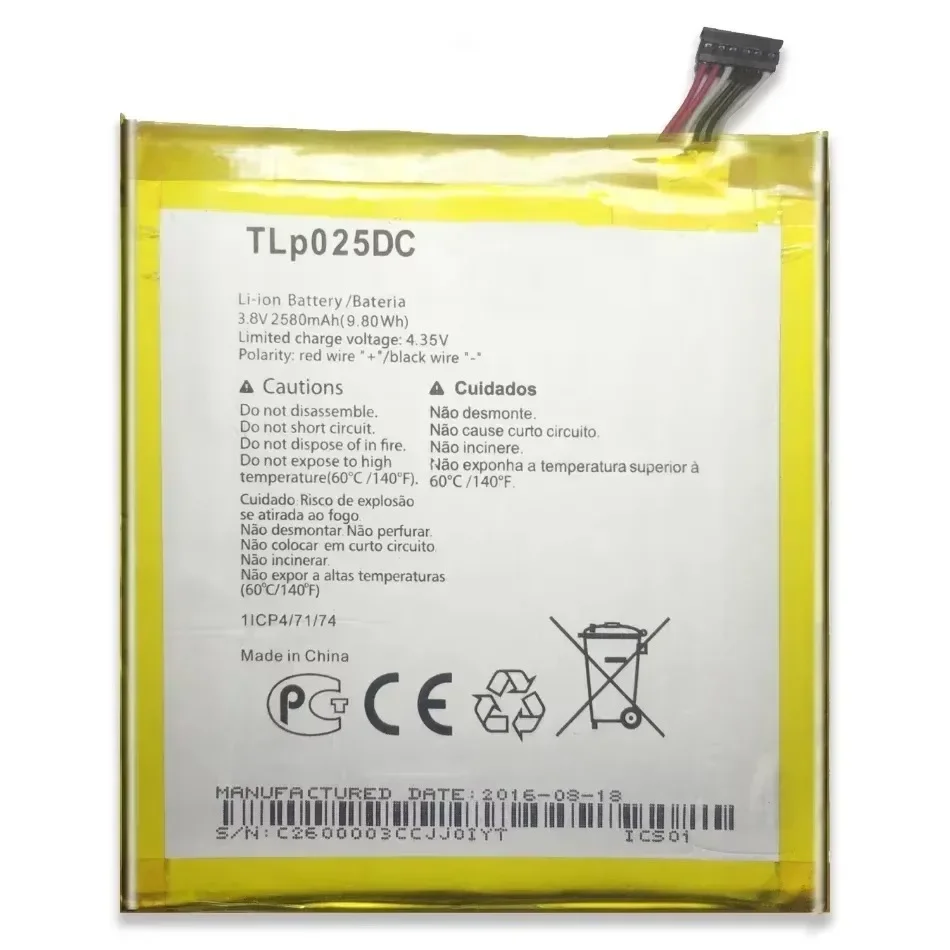TLP025DC Tlp025d2 Аккумулятор для Alcatel Pixi 4 6 0 OT 9001A 9001X 9001D 8050D OT-8050 Литий-полимерные