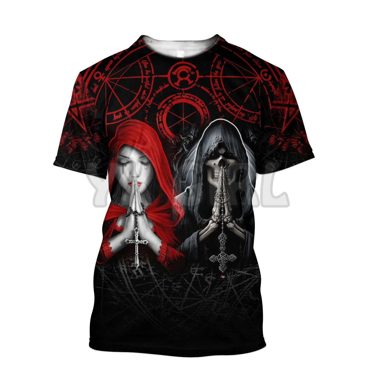 

2022 Summer Skull Gifts Angel And Demon 3D All Over Printed T Shirts Tee Tops shirts Unisex Tshirt